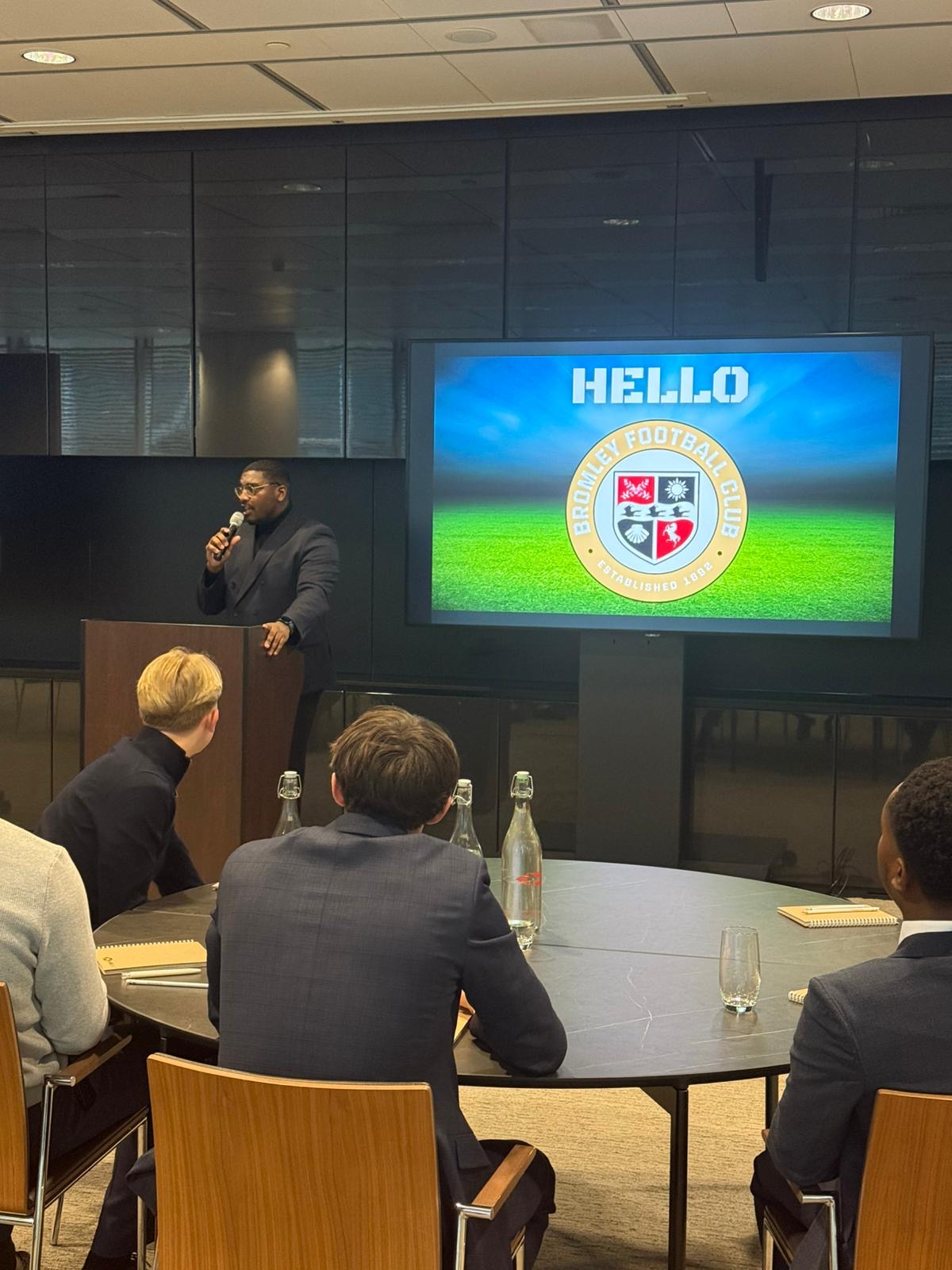 Matthew Selman — Motivational keynote for Bromley FC Academy players at HSBC